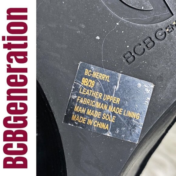 BCBGeneration Merryl Black Genuine Suede Tall Wedge Chain Link Boots, Size 9 - Picture 9 of 12